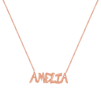 custom name necklace,personalized name necklace, rose gold necklace, 14k gold chain, solid gold necklace