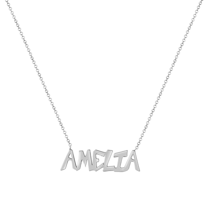 customized name necklace,white gold necklace for women, gold name necklace, custom charm necklace, childrens name necklace