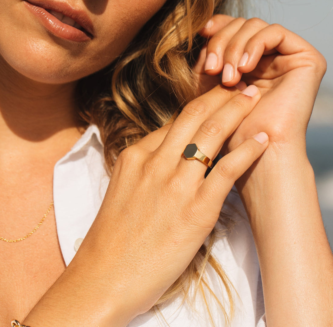 Geometric Signet Ring