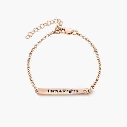 Bracciale con nome personalizzato con pietra preziosa