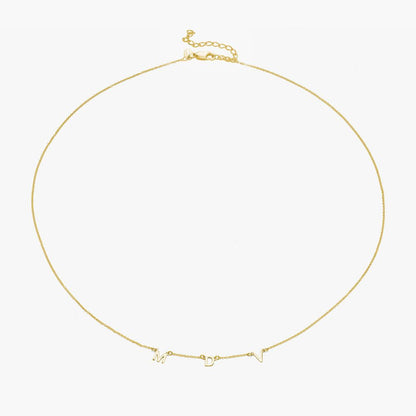 14K gold initial necklace, m initial necklace,3 letter necklace, fashion necklace