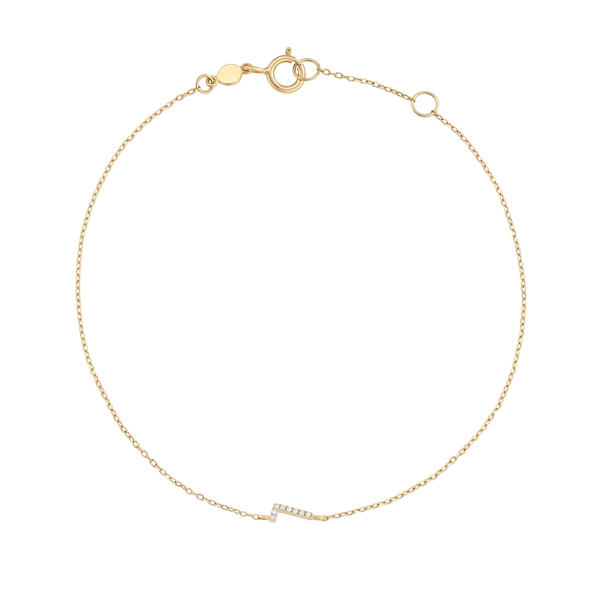 Bracciale con alfabeto con pavé di pietre preziose