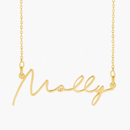 14K gold name necklace, personalized necklace, customized gifts for mom, kids name necklace, simple gold necklace