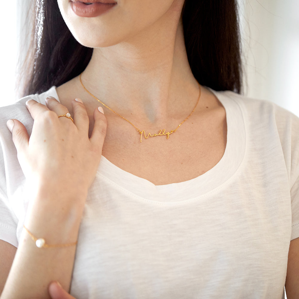 gold name necklace, personalized name necklace, solid gold necklace, gold layering necklace, name pendant