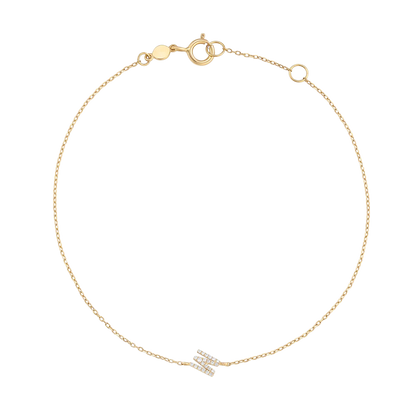 Bracciale con alfabeto con pavé di pietre preziose