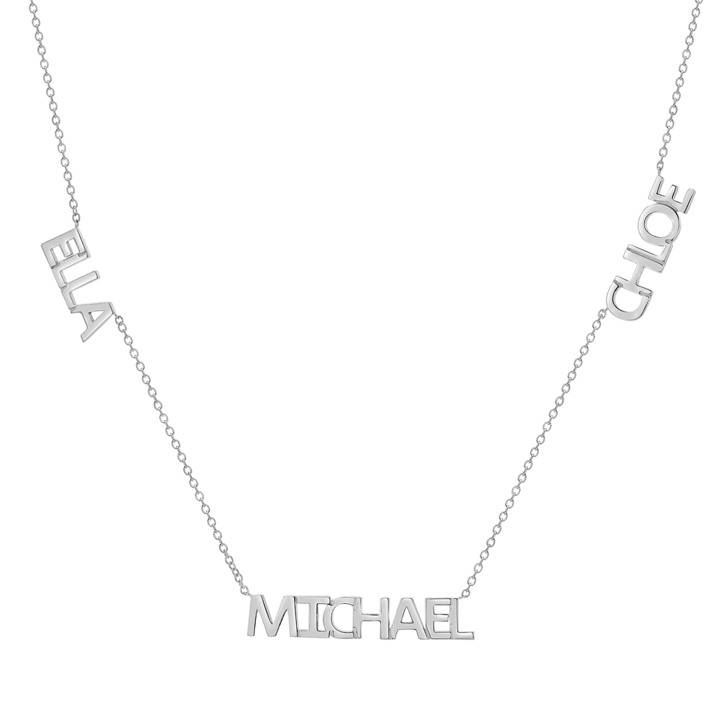 14K name gold necklace, white gold necklace for women, personalized gold necklace, girlfriends necklace
