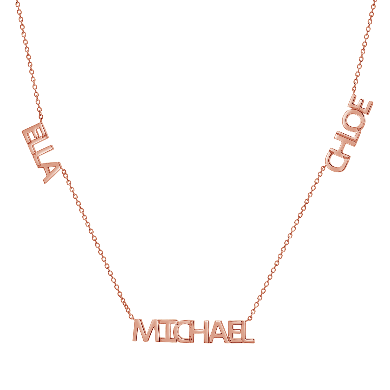 Personalized Multi Block Name Necklace