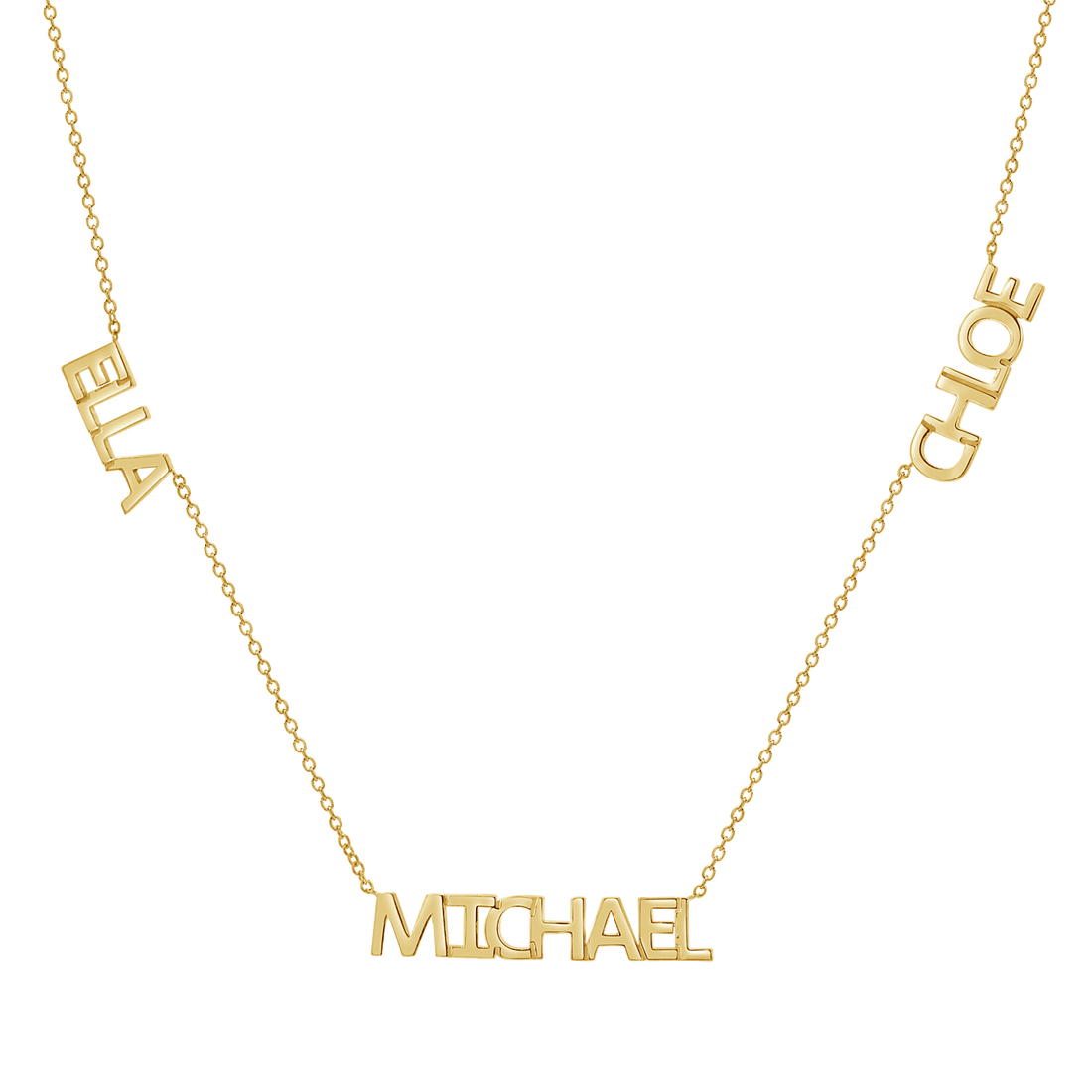 Personalized Multi Block Name Necklace