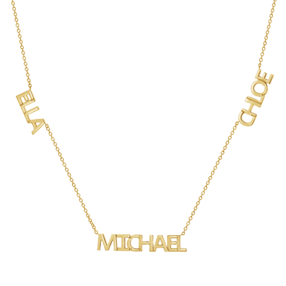 Personalized Multi Block Name Necklace