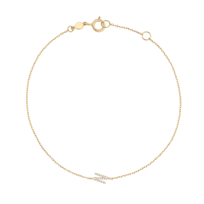 Bracciale con alfabeto con pavé di pietre preziose