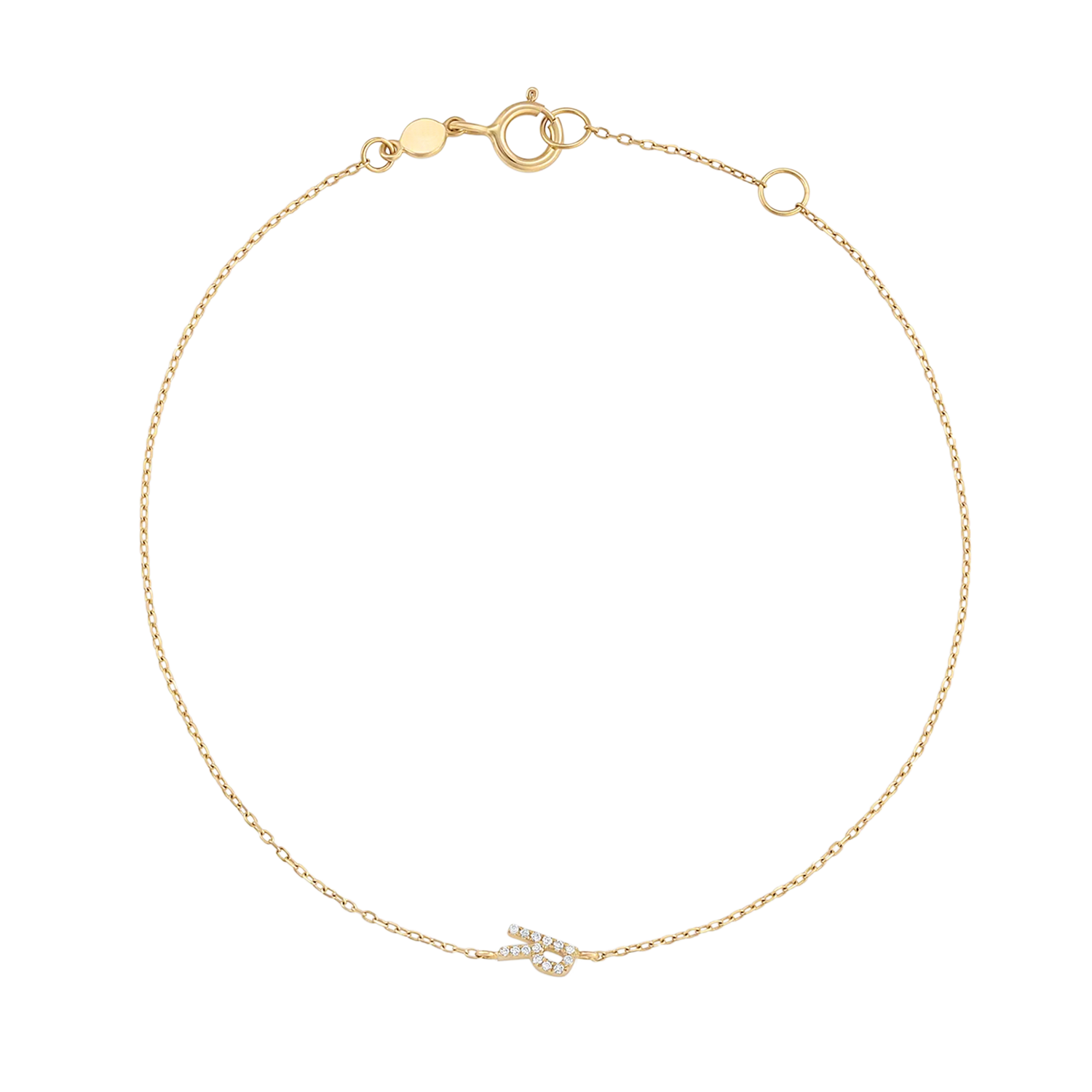 Bracciale con alfabeto con pavé di pietre preziose