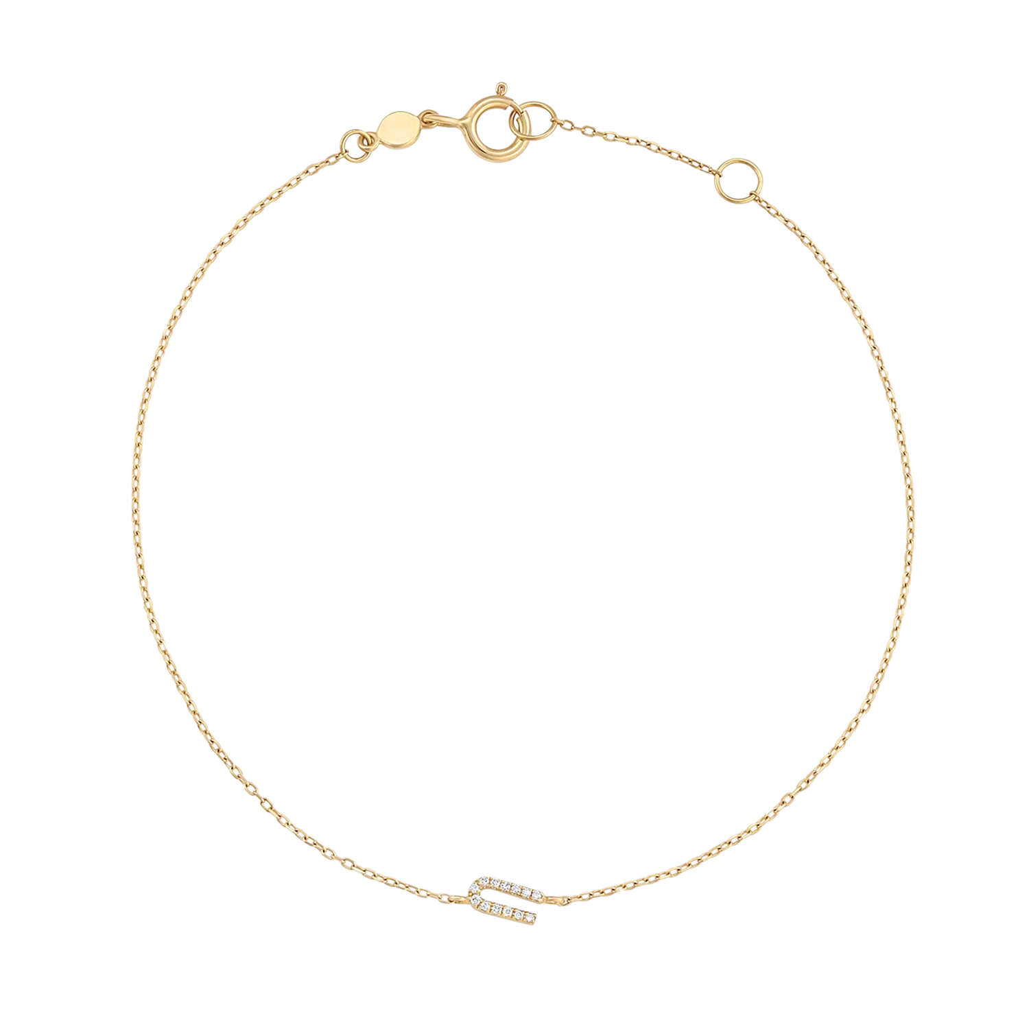 Bracciale con alfabeto con pavé di pietre preziose
