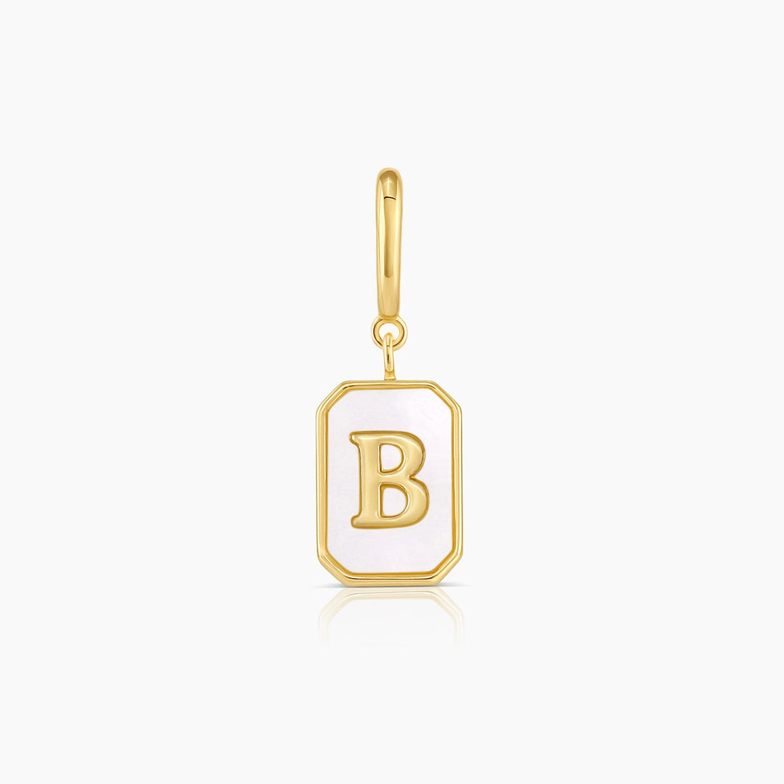 initial B, gold parker charm, charm for women