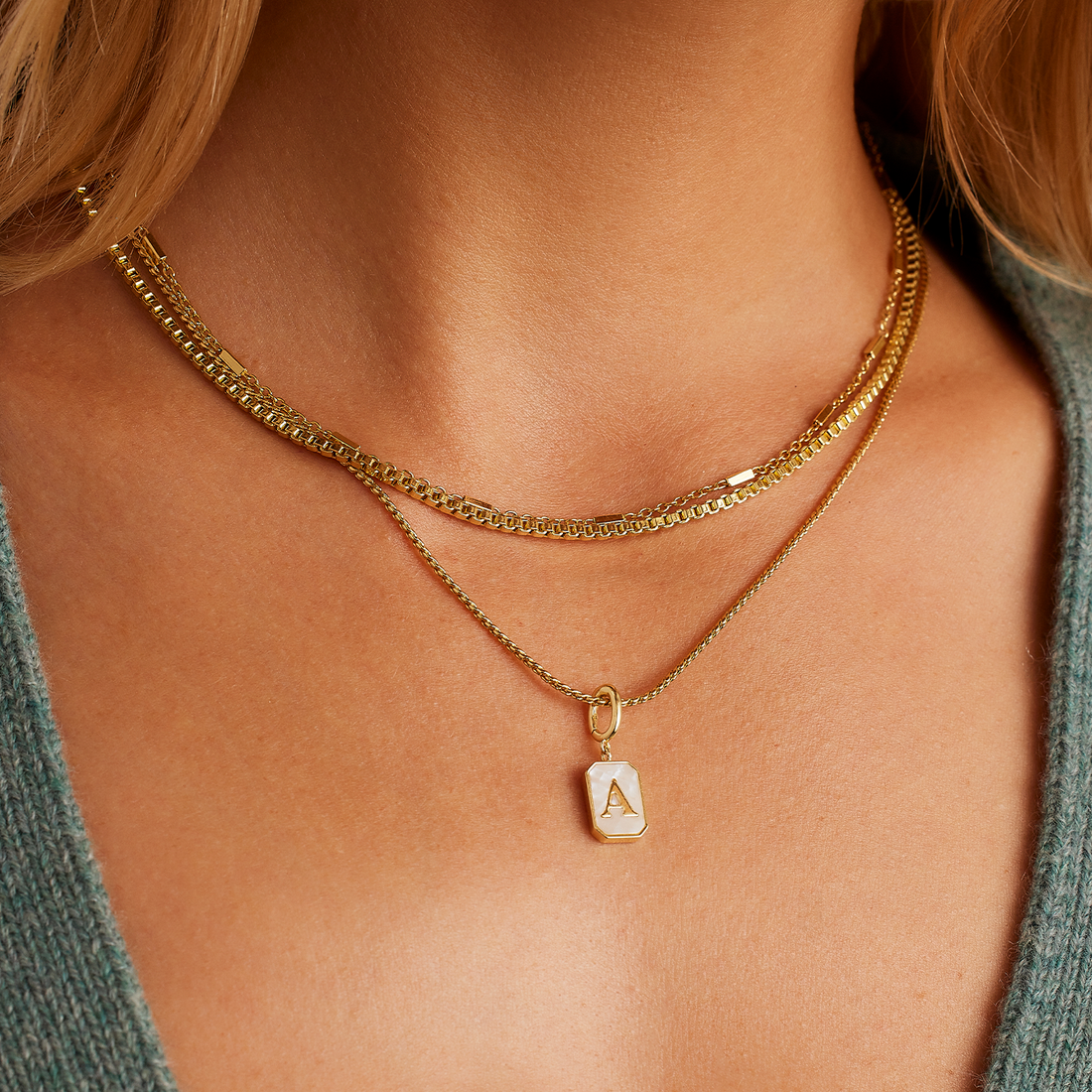 initial A, gold parker charm, charm for women