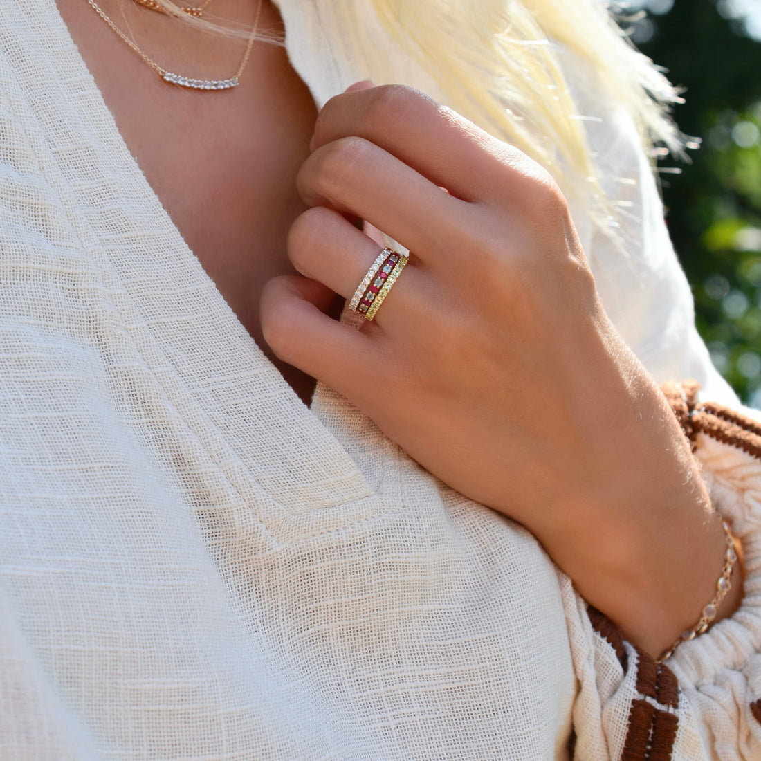 Half Round Pave Style Ring