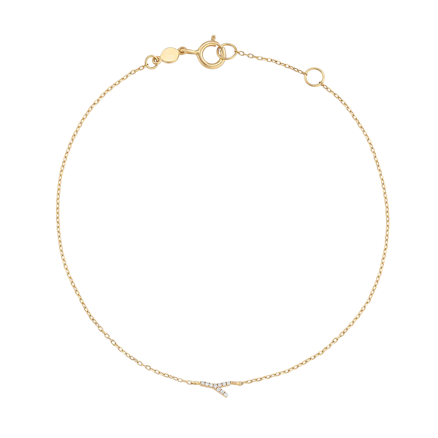 Bracciale con alfabeto con pavé di pietre preziose