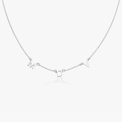 initial necklace for mom, white gold necklace for women, gold initial pendant necklace,letter charm necklace, anniversary gifts for girlfriend