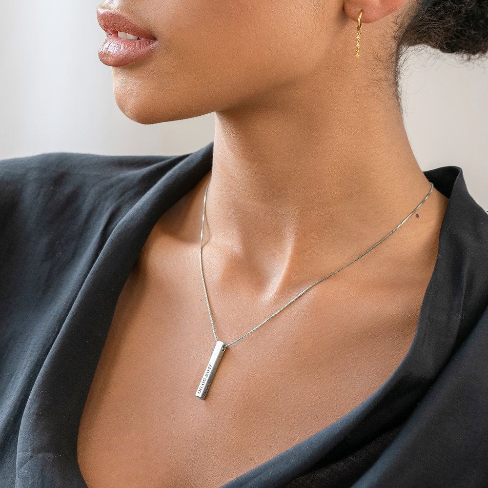 Engravable Pillar Bar Necklace